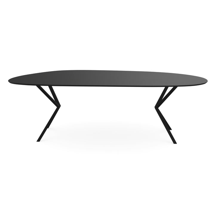 Melamine eettafel eiken zwart - Organisch Type A - VV onderstel - {{ product.type }} - Kas20