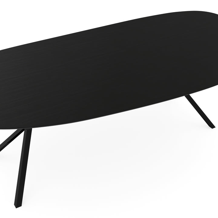 Melamine eettafel eiken zwart - Organisch Type A - VV onderstel - {{ product.type }} - Kas20