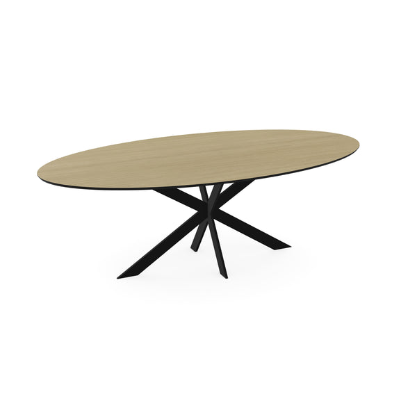 Melamine eettafel eiken licht - Ovaal - Matrix ultra dun onderstel