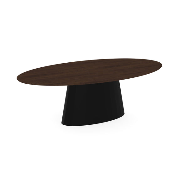 Melamine eettafel Casella Eik Kastanjebruin - Ovaal - Sjors zwart