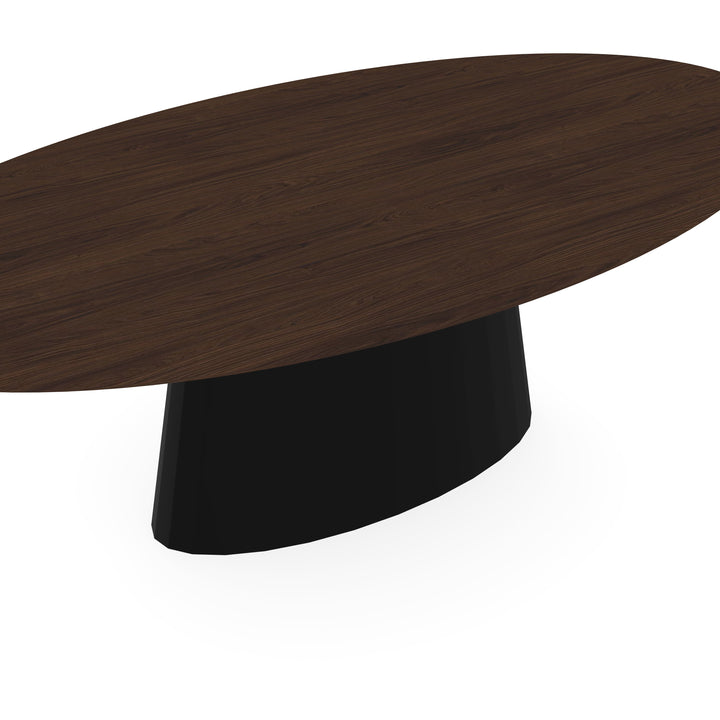 Melamine eettafel Casella Eik Kastanjebruin - Ovaal - Sjors zwart - {{ product.type }} - Kas20