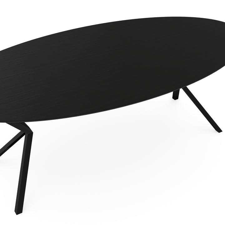 Melamine eettafel eiken zwart - Ovaal - VV onderstel - {{ product.type }} - Kas20