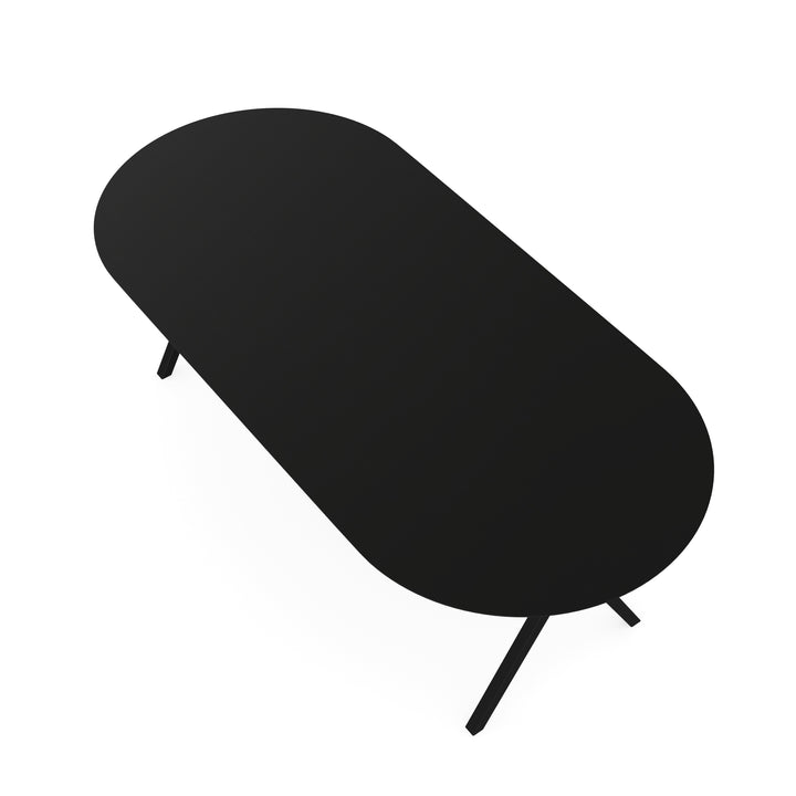 Melamine eettafel eiken zwart - Plat ovaal - Scissor onderstel - {{ product.type }} - Kas20