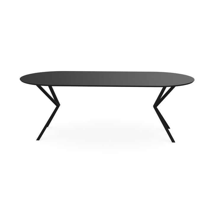 Melamine eettafel eiken zwart - Plat ovaal - VV onderstel - {{ product.type }} - Kas20