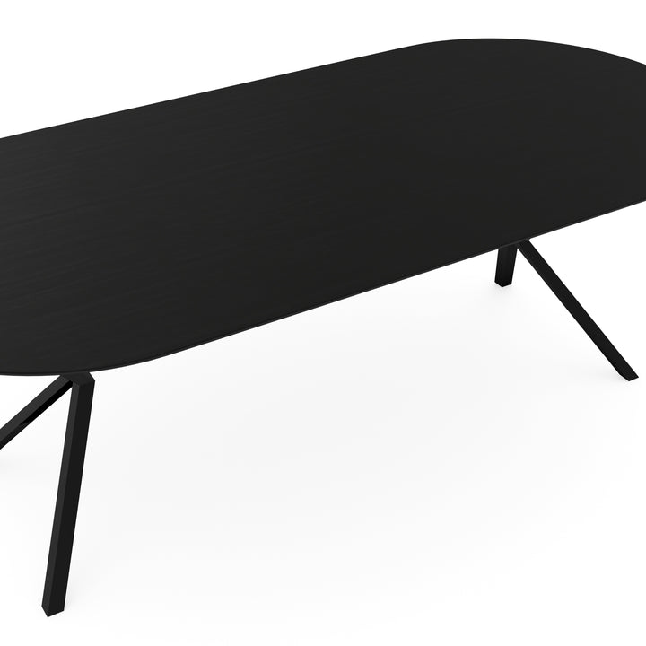 Melamine eettafel eiken zwart - Plat ovaal - VV onderstel - {{ product.type }} - Kas20