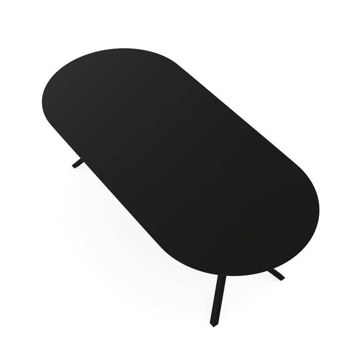 Melamine eettafel eiken zwart - Plat ovaal - VV onderstel - {{ product.type }} - Kas20