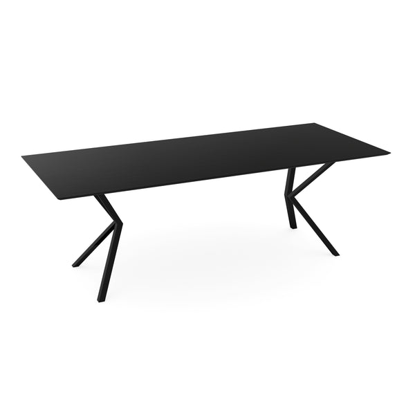 Melamine eettafel eiken zwart - Recht - VV onderstel - {{ product.type }} - Kas20