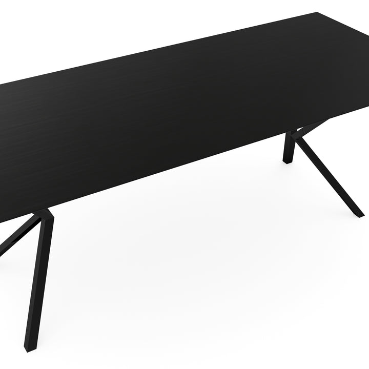 Melamine eettafel eiken zwart - Recht - VV onderstel - {{ product.type }} - Kas20