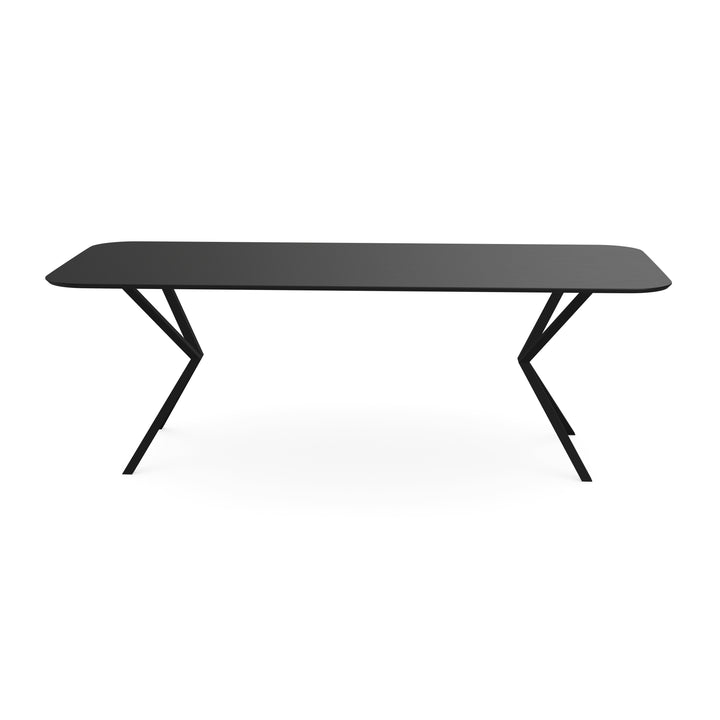 Melamine eettafel eiken zwart - Recht radius - VV onderstel - {{ product.type }} - Kas20