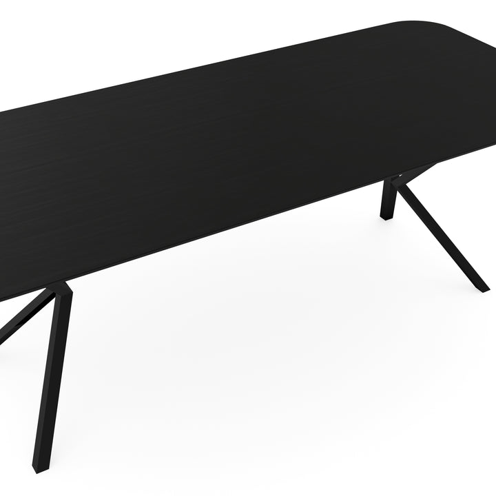 Melamine eettafel eiken zwart - Recht radius - VV onderstel - {{ product.type }} - Kas20