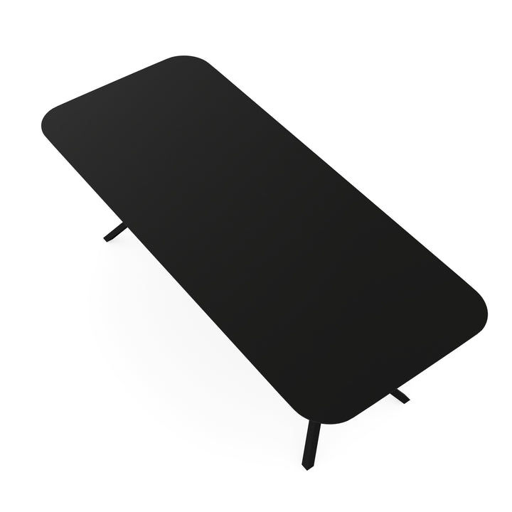 Melamine eettafel eiken zwart - Recht radius - VV onderstel - {{ product.type }} - Kas20