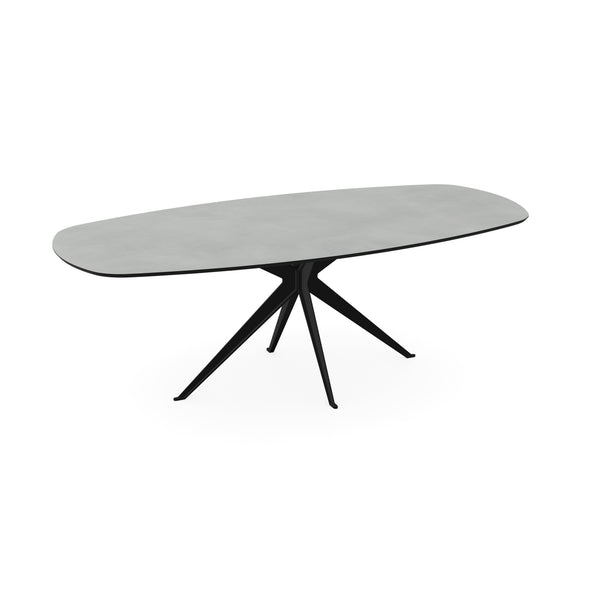 Melamine eettafel beton licht - Deens ovaal - Anna zwart