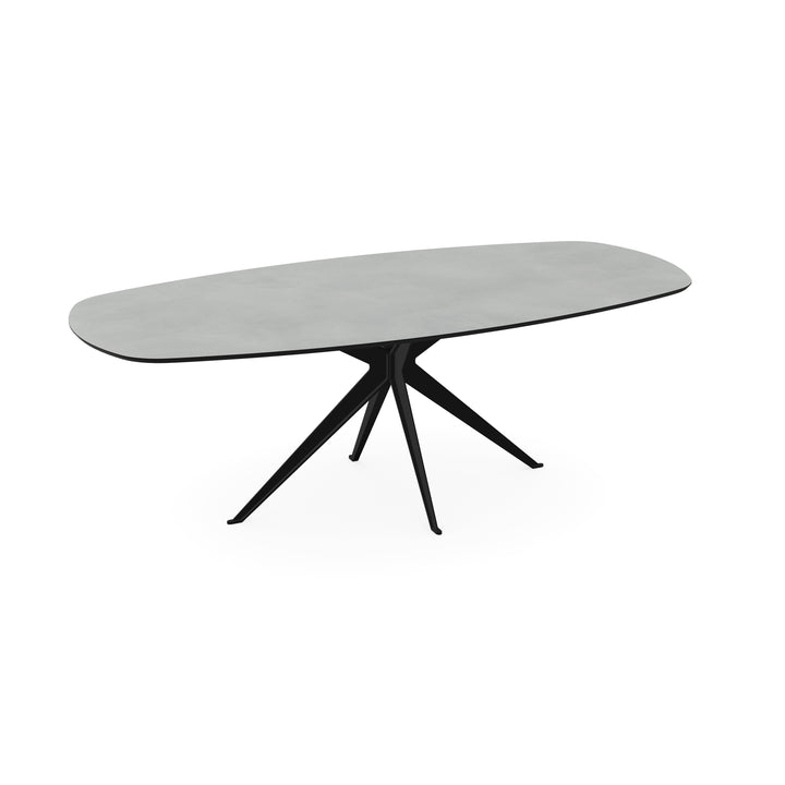 Melamine eettafel beton licht - Deens ovaal - Anna zwart - {{ product.type }} - Kas20