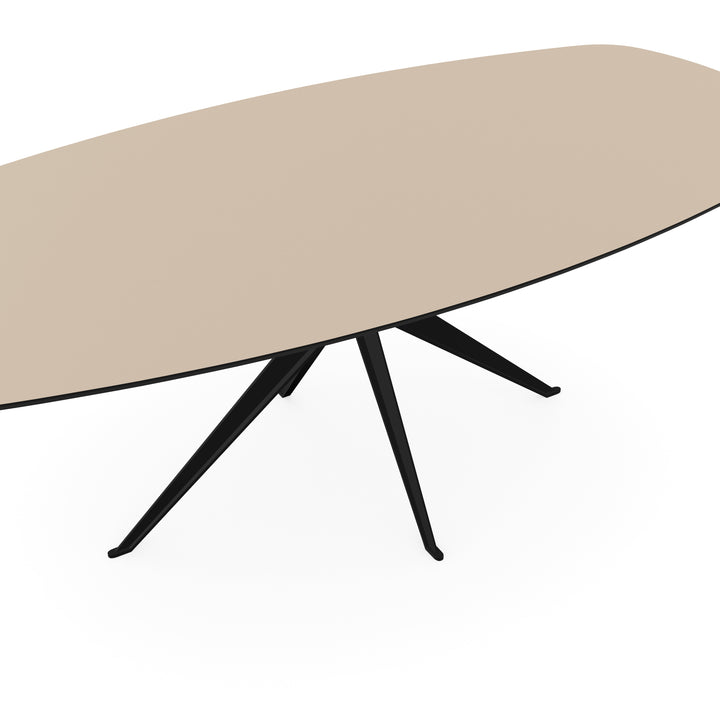 Melamine eettafel beige - Deens ovaal - Anna zwart - {{ product.type }} - Kas20