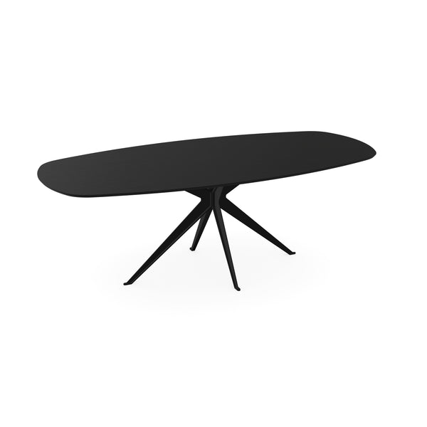 Melamine eettafel eiken zwart - Deens ovaal - Anna onderstel