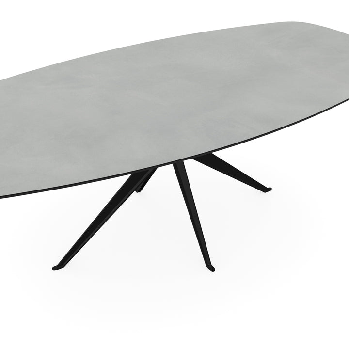 Melamine eettafel beton licht - Deens ovaal - Anna zwart - {{ product.type }} - Kas20