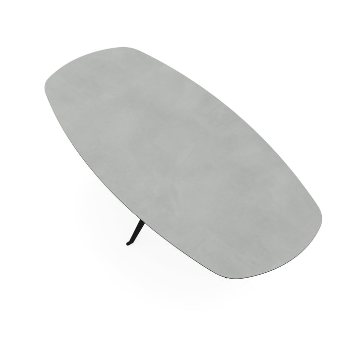 Melamine eettafel beton licht - Deens ovaal - Anna zwart - {{ product.type }} - Kas20