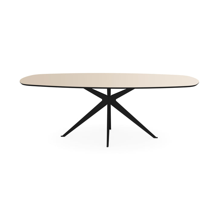 Melamine eettafel beige - Deens ovaal - Anna zwart - {{ product.type }} - Kas20