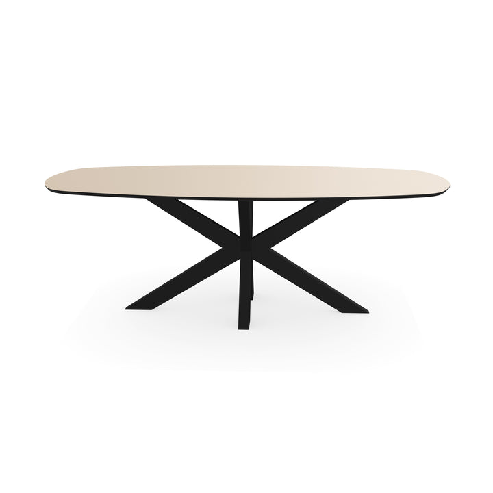 Melamine eettafel beige - Deens ovaal - Matrix dun onderstel - {{ product.type }} - Kas20