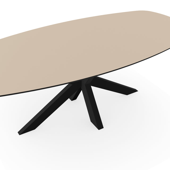 Melamine eettafel beige - Deens ovaal - Matrix dun onderstel - {{ product.type }} - Kas20