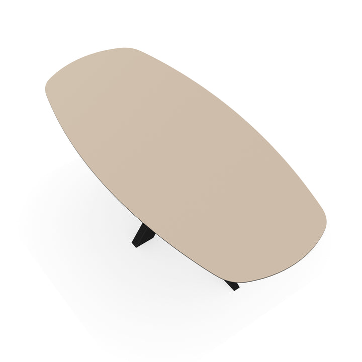 Melamine eettafel beige - Deens ovaal - Matrix dun onderstel - {{ product.type }} - Kas20