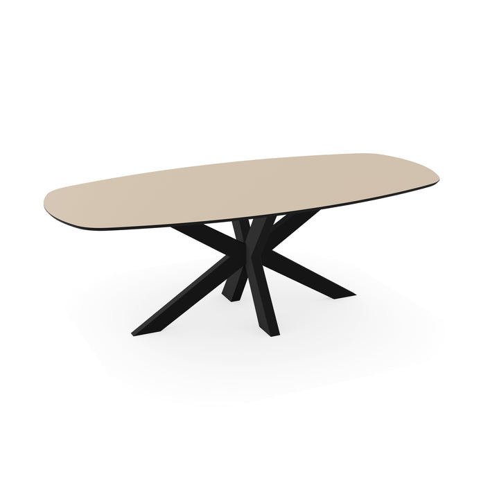 Melamine eettafel beige - Deens ovaal - Matrix dun onderstel - {{ product.type }} - Kas20