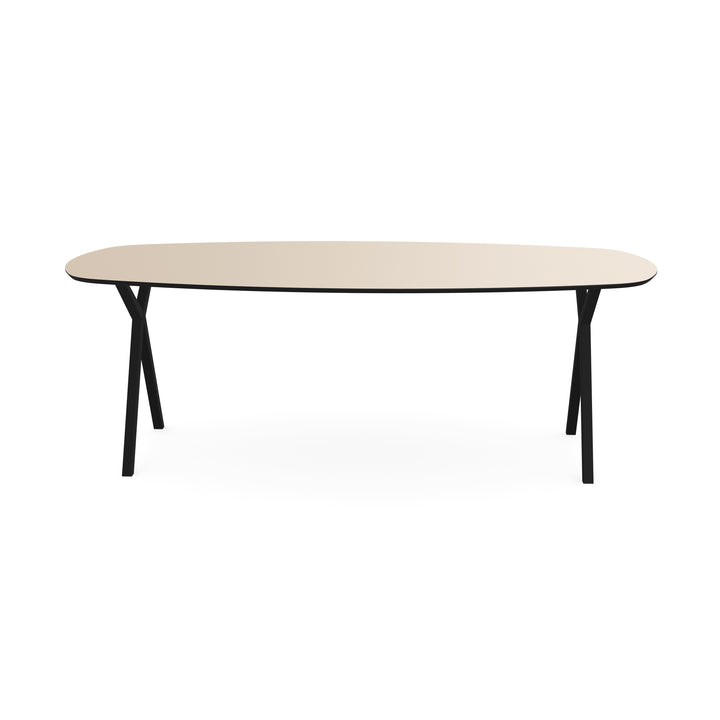 Melamine eettafel beige - Deens ovaal - Scissor zwart - {{ product.type }} - Kas20