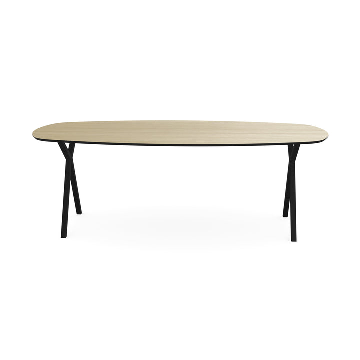 Melamine eettafel eiken licht - Deens ovaal - Scissor zwart - {{ product.type }} - Kas20