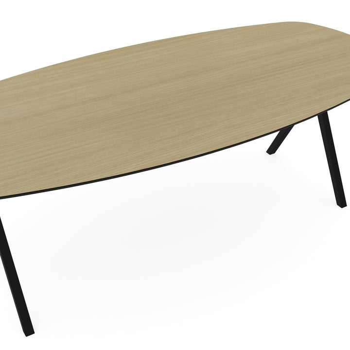 Melamine eettafel eiken licht - Deens ovaal - Scissor zwart - {{ product.type }} - Kas20
