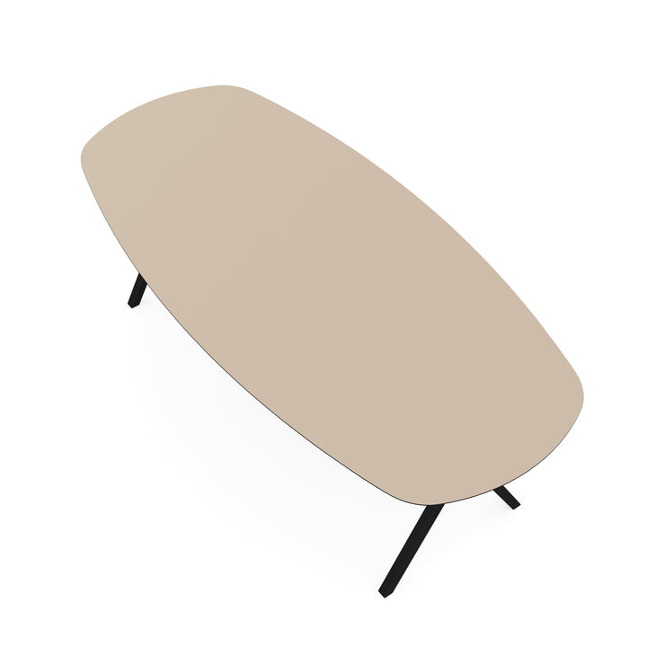 Melamine eettafel beige - Deens ovaal - Scissor zwart - {{ product.type }} - Kas20