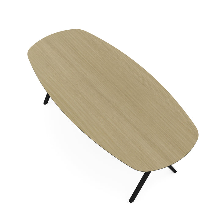 Melamine eettafel eiken licht - Deens ovaal - Scissor zwart - {{ product.type }} - Kas20