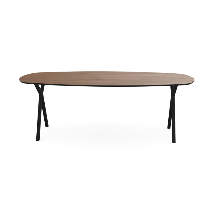 Melamine eettafel noten - Deens ovaal - Scissor zwart - {{ product.type }} - Kas20