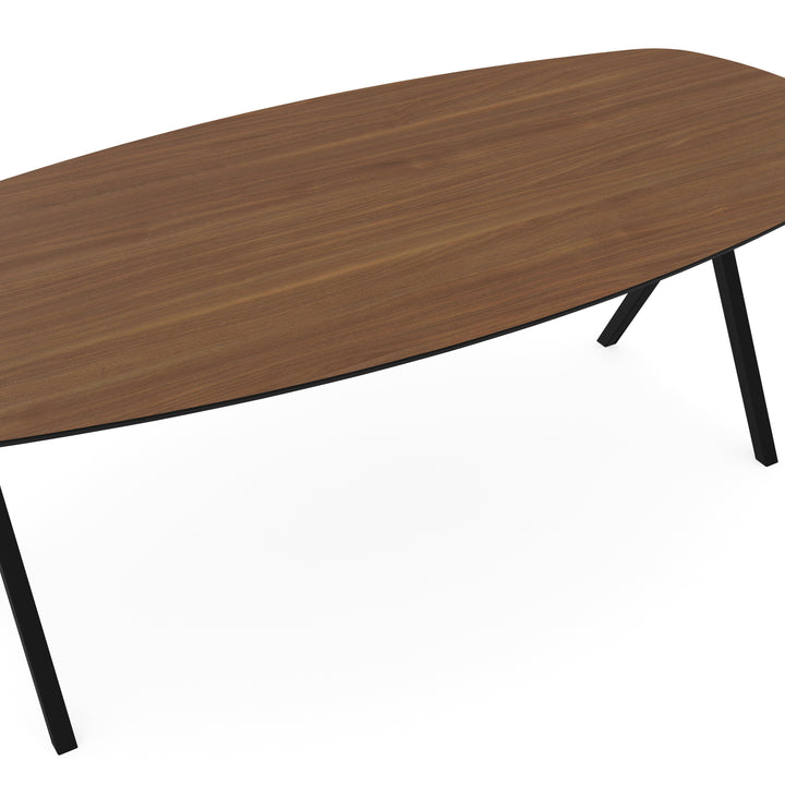 Melamine eettafel noten - Deens ovaal - Scissor zwart - {{ product.type }} - Kas20