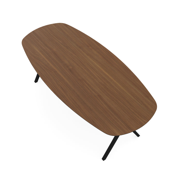 Melamine eettafel noten - Deens ovaal - Scissor zwart - {{ product.type }} - Kas20