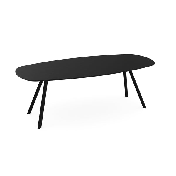 Melamine eettafel eiken zwart - Deens ovaal - Schuine i zwart
