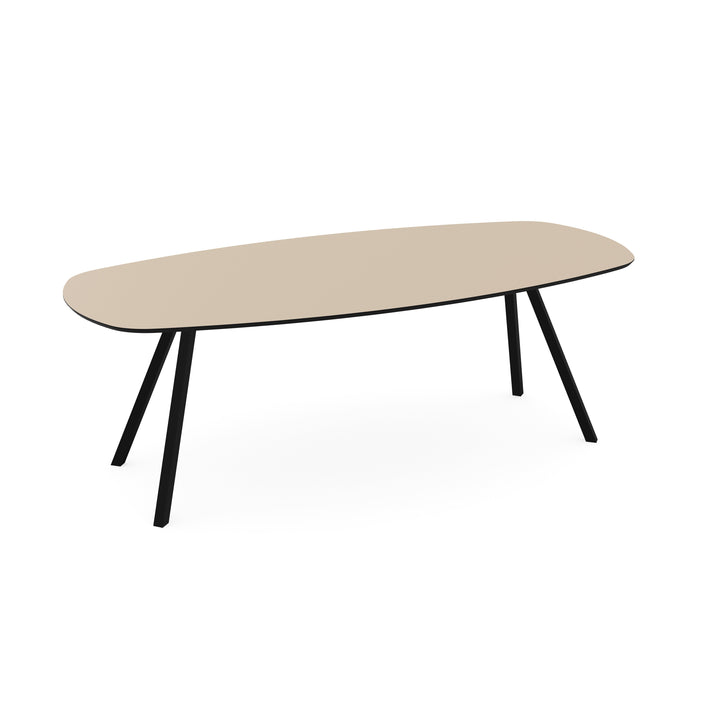 Melamine eettafel beige - Deens ovaal - Schuine i onderstel - {{ product.type }} - Kas20
