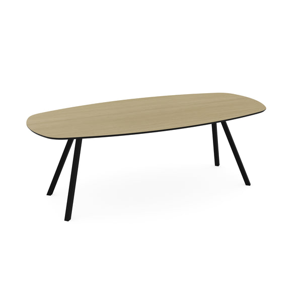 Melamine eettafel eiken licht - Deens ovaal - Schuine i onderstel