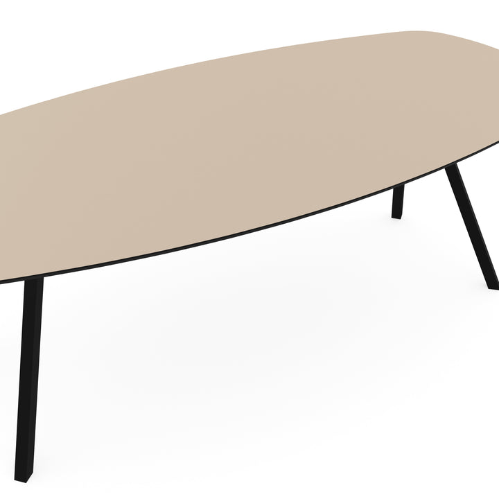 Melamine eettafel beige - Deens ovaal - Schuine i onderstel - {{ product.type }} - Kas20