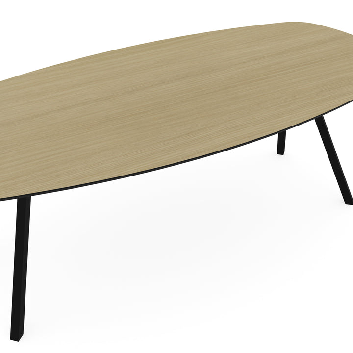 Melamine eettafel eiken licht - Deens ovaal - Schuine i onderstel - {{ product.type }} - Kas20