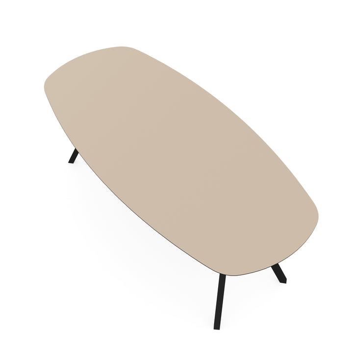 Melamine eettafel beige - Deens ovaal - Schuine i onderstel - {{ product.type }} - Kas20