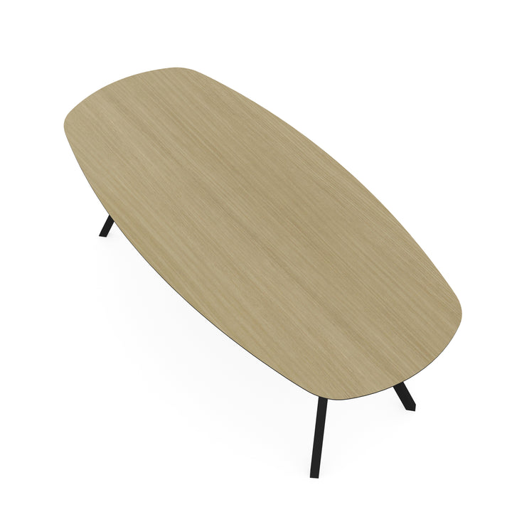 Melamine eettafel eiken licht - Deens ovaal - Schuine i onderstel - {{ product.type }} - Kas20