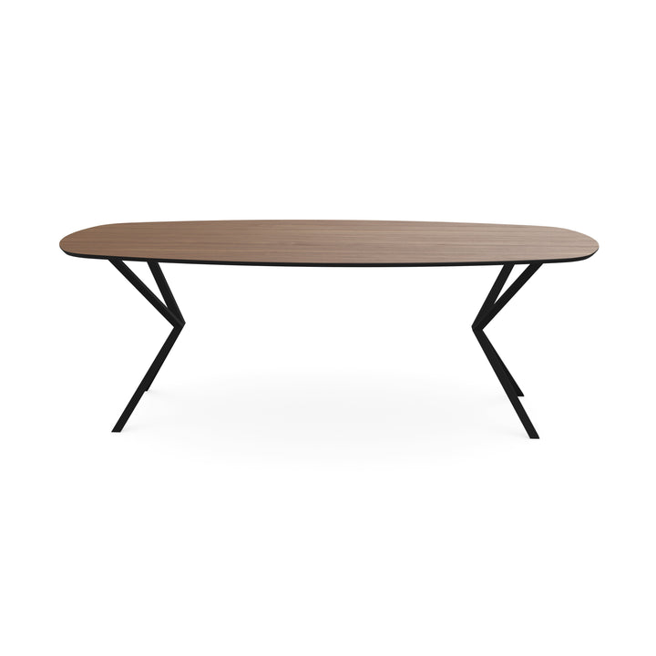 Melamine eettafel noten - Deens ovaal - VV zwart - {{ product.type }} - Kas20