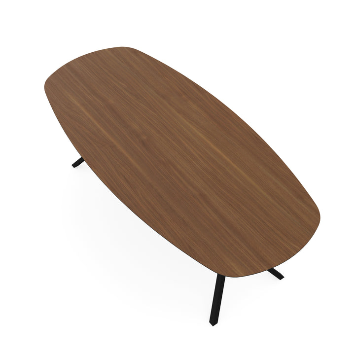Melamine eettafel noten - Deens ovaal - VV zwart - {{ product.type }} - Kas20