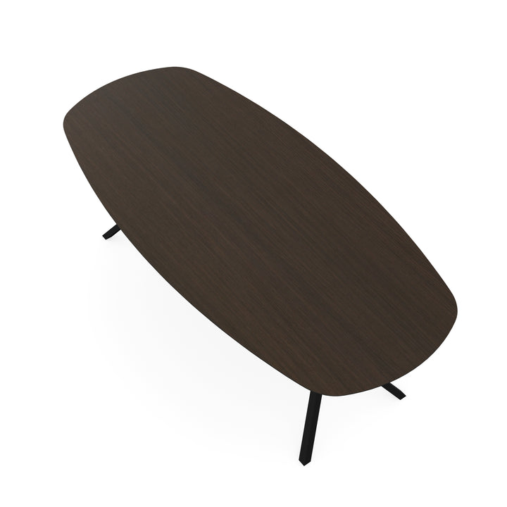 Melamine eettafel eiken bruin - Deens ovaal - VV onderstel - {{ product.type }} - Kas20