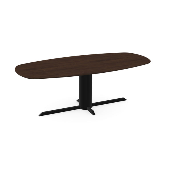 Melamine eettafel Casella Eik Kastanje bruin - Deens ovaal - Ilona zwart