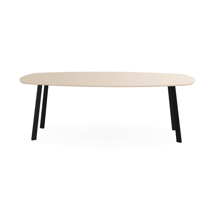 Melamine eettafel beige - Deens ovaal - I schuin zwart - {{ product.type }} - Kas20