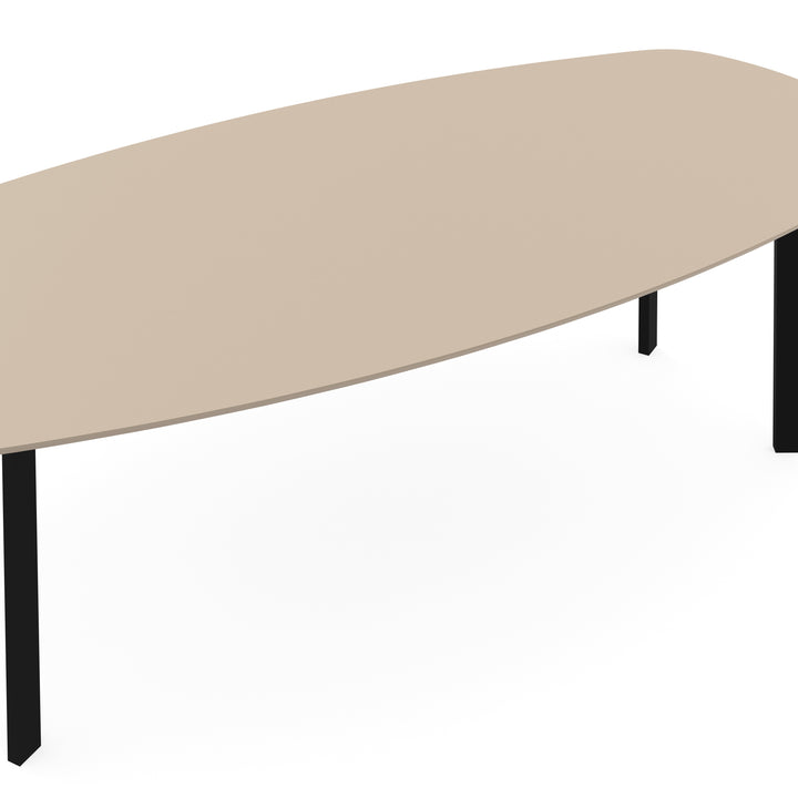 Melamine eettafel beige - Deens ovaal - I schuin zwart - {{ product.type }} - Kas20