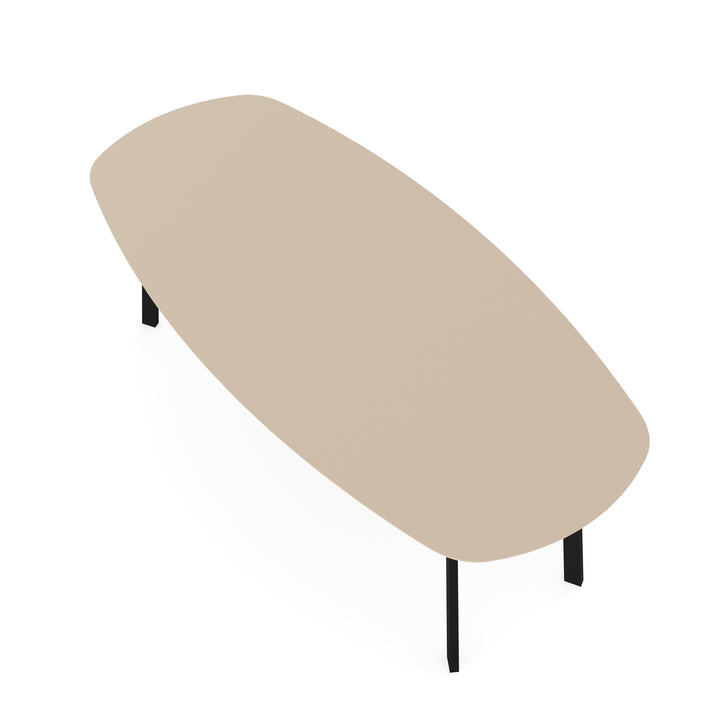 Melamine eettafel beige - Deens ovaal - I schuin zwart - {{ product.type }} - Kas20