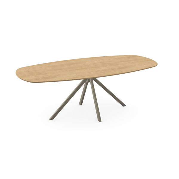 Melamine eettafel Casella Eik licht natuur - Deens ovaal - Jeroen licht bruin