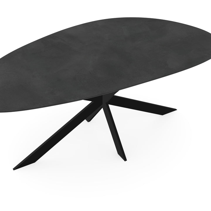 Melamine eettafel beton donker - Kiezel Type A - Matrix ultra dun onderstel - {{ product.type }} - Kas20